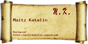 Maitz Katalin névjegykártya